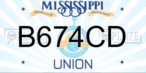 B674CD Mississippi License Plate