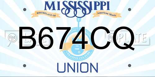 B674CQ Mississippi License Plate