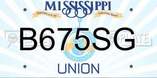 B675SG Mississippi License Plate