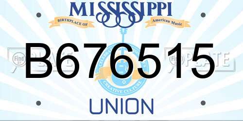 B676515 Mississippi License Plate