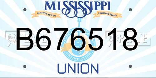 B676518 Mississippi License Plate