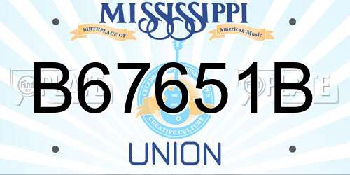 B67651B Mississippi License Plate