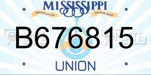 B676815 Mississippi License Plate