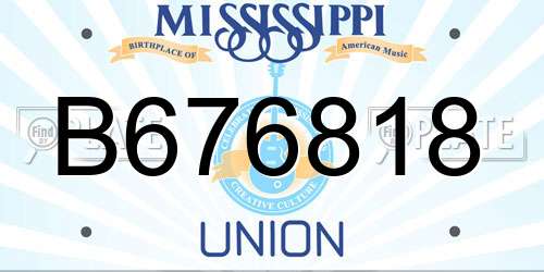 B676818 Mississippi License Plate