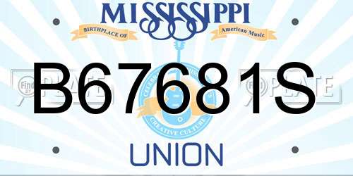 B67681S Mississippi License Plate