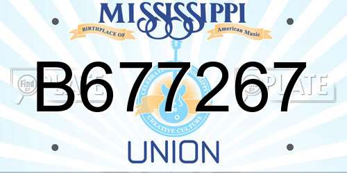 B677267 Mississippi License Plate