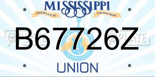 B67726Z Mississippi License Plate