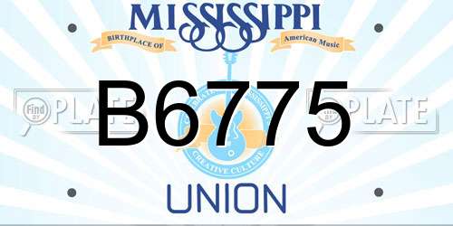 B6775 Mississippi License Plate