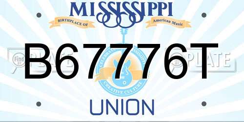 B67776T Mississippi License Plate