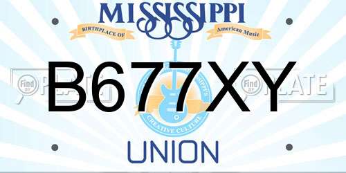 B677XY Mississippi License Plate