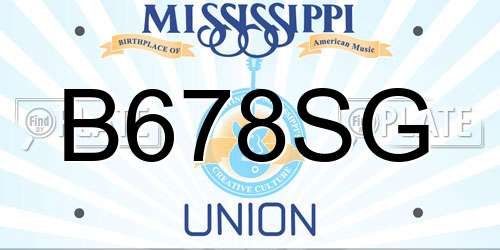 B678SG Mississippi License Plate