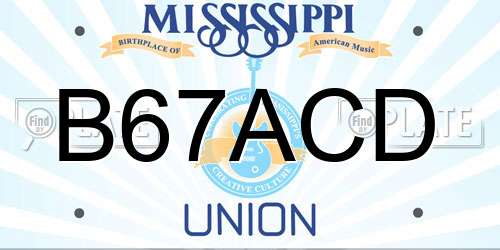 B67ACD Mississippi License Plate