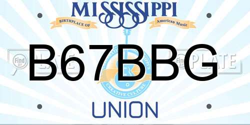 B67BBG Mississippi License Plate