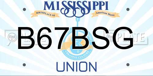 B67BSG Mississippi License Plate