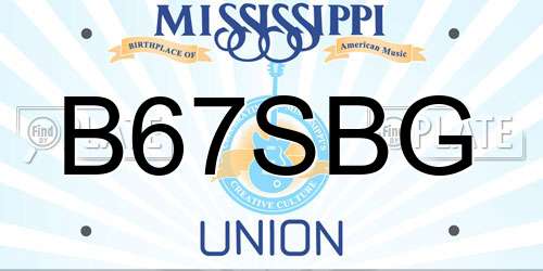B67SBG Mississippi License Plate