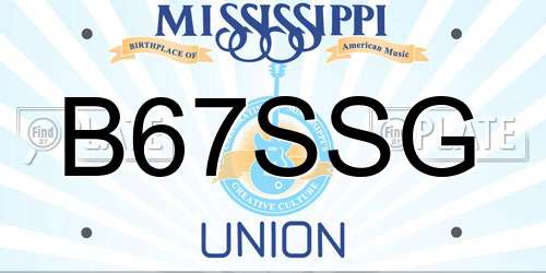 B67SSG Mississippi License Plate