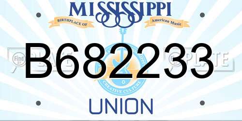 B682233 Mississippi License Plate