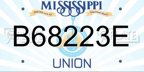 B68223E Mississippi License Plate