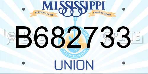 B682733 Mississippi License Plate