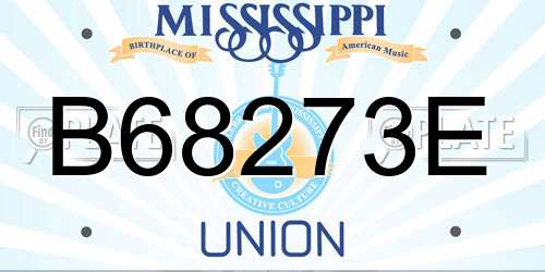 B68273E Mississippi License Plate