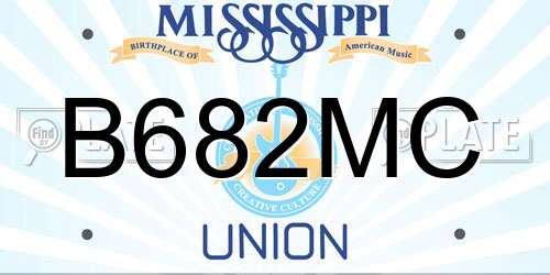 B682MC Mississippi License Plate