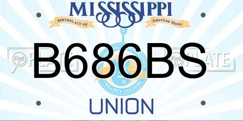 B686BS Mississippi License Plate