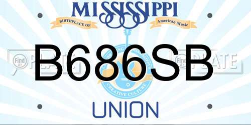 B686SB Mississippi License Plate