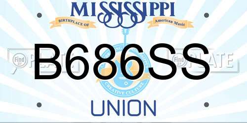 B686SS Mississippi License Plate