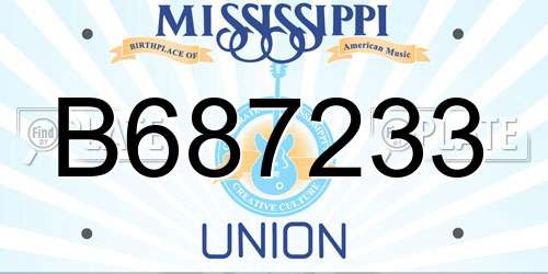 B687233 Mississippi License Plate