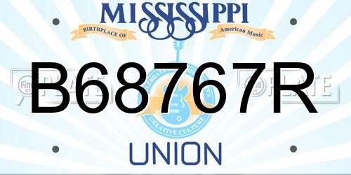 B68767R Mississippi License Plate