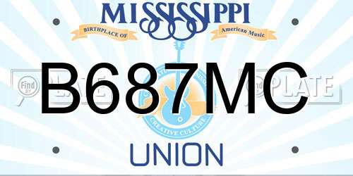 B687MC Mississippi License Plate