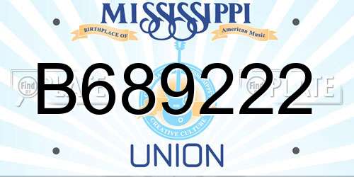 B689222 Mississippi License Plate