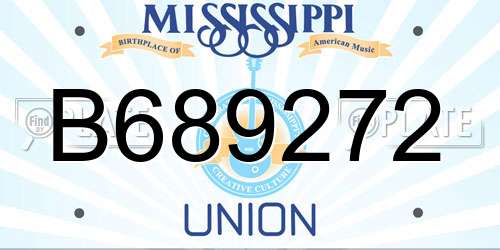 B689272 Mississippi License Plate
