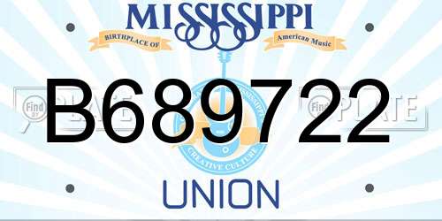 B689722 Mississippi License Plate