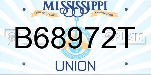 B68972T Mississippi License Plate