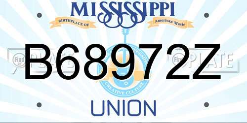 B68972Z Mississippi License Plate