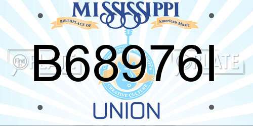B68976I Mississippi License Plate
