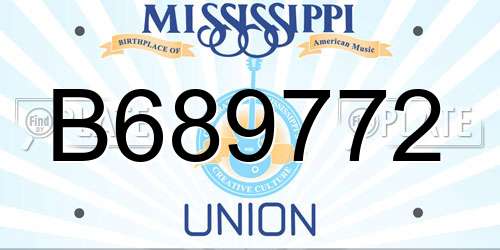 B689772 Mississippi License Plate