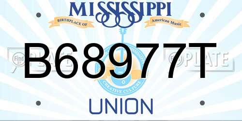 B68977T Mississippi License Plate