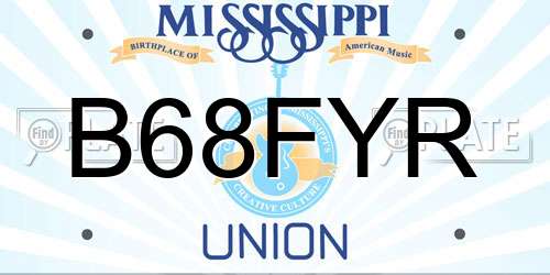 B68FYR Mississippi License Plate