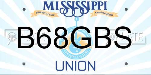 B68GBS Mississippi License Plate