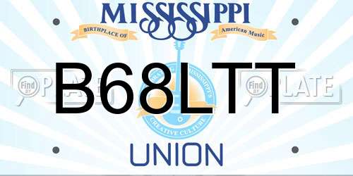 B68LTT Mississippi License Plate