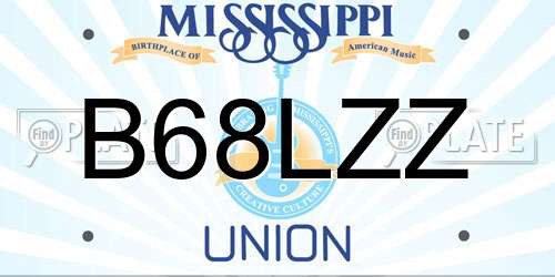 B68LZZ Mississippi License Plate