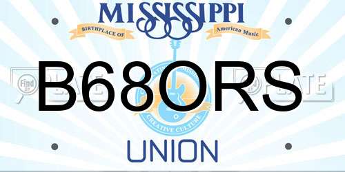 B68ORS Mississippi License Plate