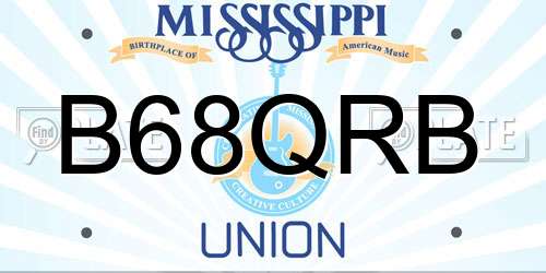 B68QRB Mississippi License Plate