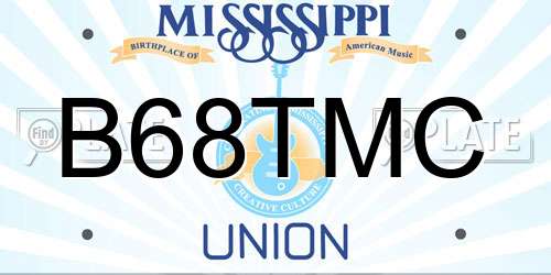 B68TMC Mississippi License Plate