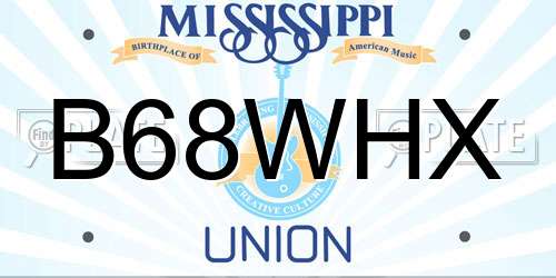 B68WHX Mississippi License Plate