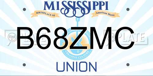 B68ZMC Mississippi License Plate