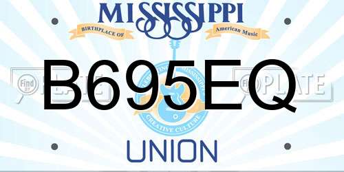 B695EQ Mississippi License Plate