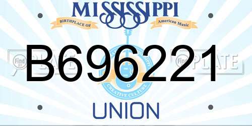 B696221 Mississippi License Plate
